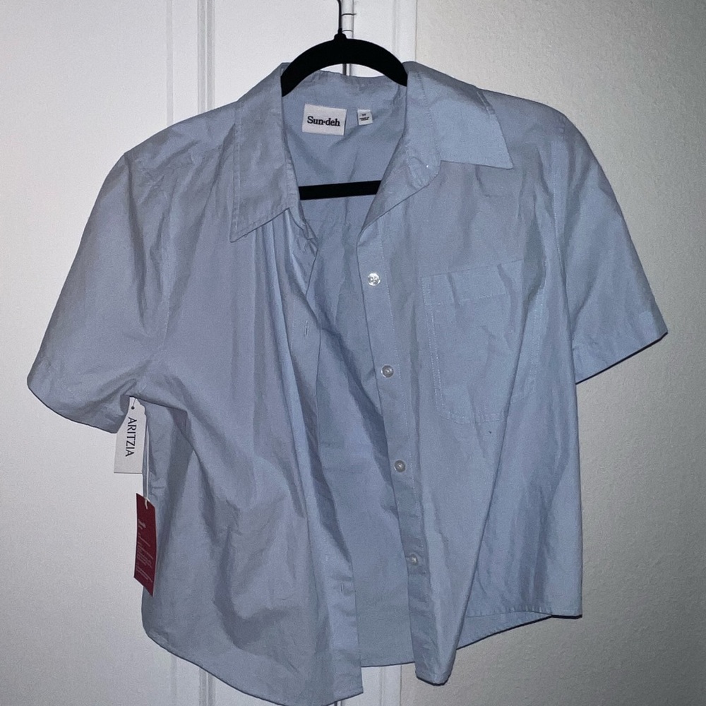 Aritzia Sunday Best Eliza Button Down Crop Shirt